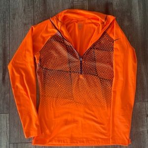 Womens dry fit long sleeve orange Nike quarter zip